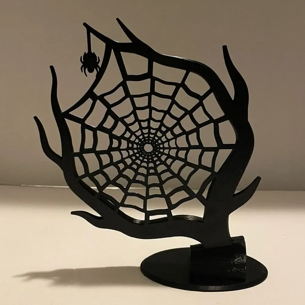 3D Printed Gothic Spider Web Tree-shaped Jewelry Rack Accessory Display